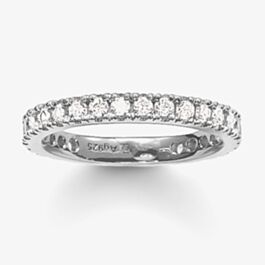 THOMAS SABO Silver Large Clear Cubic Zirconia Narrow Eternity Ring