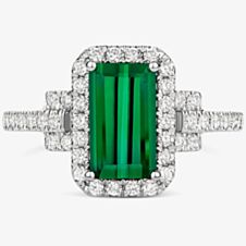 Tivon 18ct White Gold Green Tourmaline & Diamond Ring RW-1790-GT N