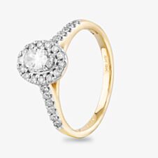 9ct Yellow Gold 0.50ct Diamond Oval Cluster Shoulder Set Ring THR29081-50