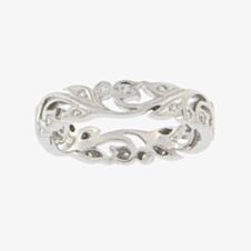 Ungar & Ungar 18ct White Gold & Diamond Vine Band Ring 8WR330DD