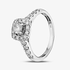 18ct White Gold 1.00ct Diamond Square Cluster Ring THR15627-100