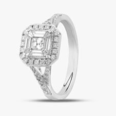 18ct White Gold 0.74ct Multi-Cut Cluster Ring 71941R001 18KW