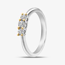  18ct White Gold 0.25ct Diamond Three Stone Ring BMZH 