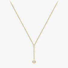 18ct Yellow Gold Brilliant Cut Round Diamond Dropper Necklace 12125147268