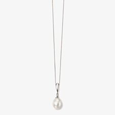 9ct White Gold Diamond Freshwater Pearl Pendant GP2018W GN151