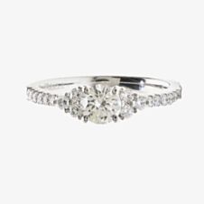 Platinum 4 Claw 7 Stone Cluster Diamond Shoulders Ring DSR39(0.30ct PLUS)