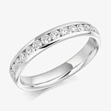 18ct White Gold 0.50ct Channel Set Round Brilliant Half Eternity Ring HET937 18W
