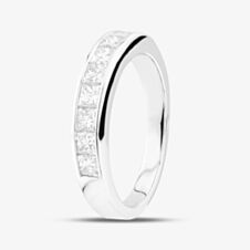 18ct White Gold 1.00ct Princess Cut Diamond Half Eternity Ring R9357W M