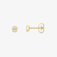 18t Yellow Gold Diamond Round Stud Earrings 13225147256