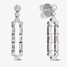 18ct White Gold Gatsby Multi-cut Diamond Dropper Earrings LG194/EA-PR