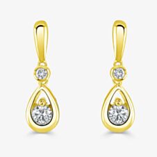 18ct Yellow Gold 0.26ct Diamond Teardrop Dropper Earrings LG224/EA-PR