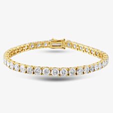  18ct Yellow Gold 14.35ct Brilliant Cut Diamond Tennis Bracelet BTOHJ