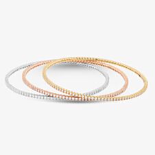 18ct Three Colour Gold 6.09ct Brilliant Cut Diamond Set Of Three Bangles MQ2178