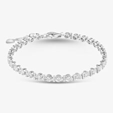 18ct White Gold 2.86ct Brilliant Cut Diamond Tennis Bracelet HSB1085