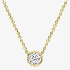 18ct Yellow Gold 0.08ct Rubover Diamond Necklace CB179-18