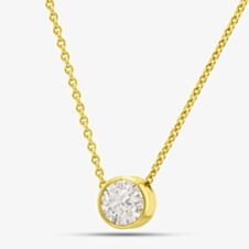 18ct Yellow Gold 0.14ct Rubover Diamond Necklace CB180-18