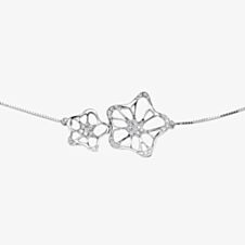 Fei Liu Allure 18ct White Gold & Diamond 0.09ct Double Flower Pendant ALU-750W-106-WD00