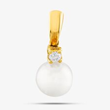 18ct Yellow Gold Cultured Pearl & 0.05ct Brilliant Cut Diamond Loose Pendant P146926-D05X65