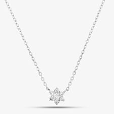 18ct White Gold 0.16ct Brilliant Cut Flower Necklet FXTU 18KW