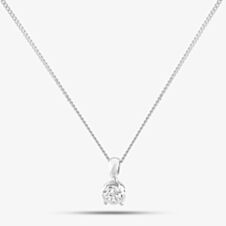 18ct White Gold 0.40ct Brilliant Cut Diamond Solitaire Necklace 4TSPR40 18WG/D103E