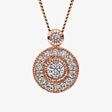 Mastercut Vintage 18ct Rose Gold 0.20ct Diamond Cluster Pendant C6PE001 020W