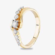 9ct Yellow Gold 0.50ct Diamond Gradient Twist Ring THR14454-50V