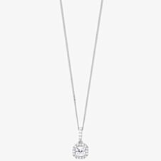 Arctic Circle Diamonds 18ct White Gold 0.52ct Radiant Cut Diamond Cluster Pendant UKP3217
