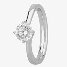 Signature Collection Platinum Certificated Four Claw Diamond Twist Solitaire Ring RI-137(1.00CT PLUS)