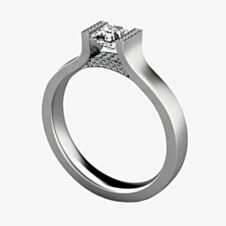 Geoghegan Chosen Platinum & Square Cut Diamond Tension Set Solitaire Ring FAC2/P