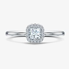 Geoghegan Platinum Certified 0.52ct Cushion Cut Diamond Cluster Ring CAC1/P (L 1/2)