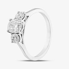 Platinum 1.48ct Oval & Brilliant Cut Diamond Three Stone Ring RN5768 PLT
