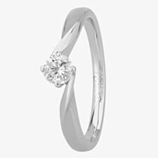 1888 Collection Platinum Brilliant Cut Diamond Solitaire Twist Ring RI-1027