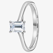 1888 Collection Platinum 0.37ct Emerald-Cut Diamond Solitaire Ring RI-149(5X3)- H/VS1/0.37ct