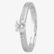 1888 Collection Platinum Brilliant Cut 0.33ct Diamond Shoulder Set Ring RI-138