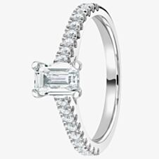 1888 Collection Platinum 1.00ct Emerald-Cut Diamond Solitaire Ring RI-2209A