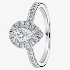 1888 Collection Platinum Pear Cut 0.70ct Diamond Halo Cluster Ring RC2031