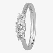 1888 Collection Platinum Brilliant Cut 0.66ct Diamond Trilogy Ring R3-145