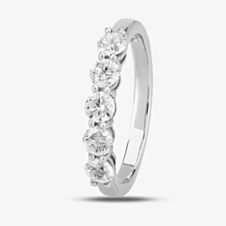 1888 Collection Platinum Brilliant Cut 0.75ct Five Stone Diamond Ring HET1001