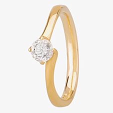 1888 Collection 18ct Yellow Gold Brilliant Cut 0.25ct Diamond Twisted Solitaire Ring RI-137