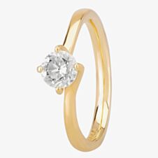 1888 Collection 18ct Yellow Gold Brilliant Cut 0.70ct Diamond Twisted Solitaire Ring RI-137