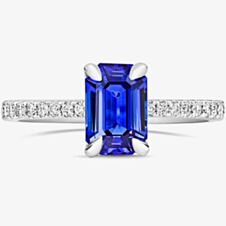 Tivon 18ct White Gold 1.50ct Emerald Cut Tanzanite Dress Ring RW-1385-TZ