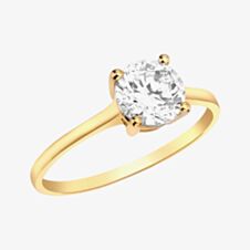 9ct Yellow Gold Cubic Zirconia Solitaire Ring 1.84.8269