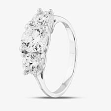 Sterling Silver Brilliant Cut Cubic Zirconia Three Stone Ring S2116