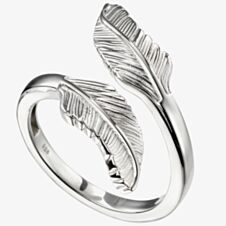 Sterling Silver Double Feather Wrap-Around Ring R3701