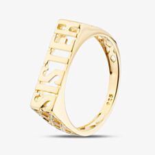 Sterling Silver Gold Tone Sister Signet Ring S2002Y
