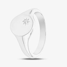 Sterling Silver Crystal Signet Ring 8.82.0080