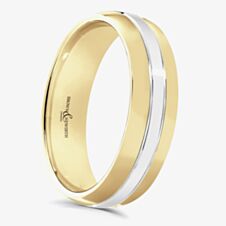 Brown & Newirth Flux 18ct Yellow & White Gold 5mm Ring 6005 5.0