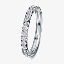Geoghegan Chapiteau Platinum & Diamond 0.17ct Hexagonal Cut Wedding Band Ring CHA14/P