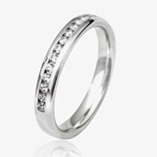 18ct White Gold 2.0mm Channel Set Diamond Court Wedding Ring WGH5/2R125 18W HSI