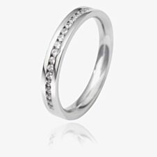 18ct White Gold 2.0mm Channel Set Diamond Flat Court Wedding Ring WGH2/2R125 18W HSI